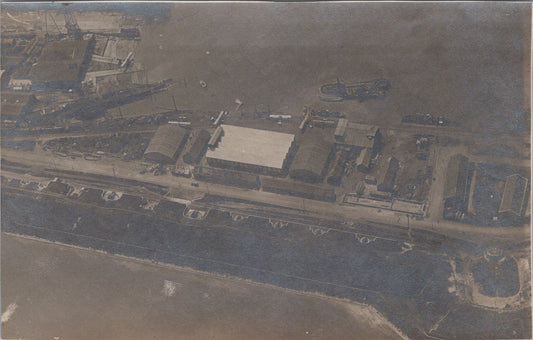 grande photo base d'hydravions français et anglais aviation  1914-18 16x10 cm