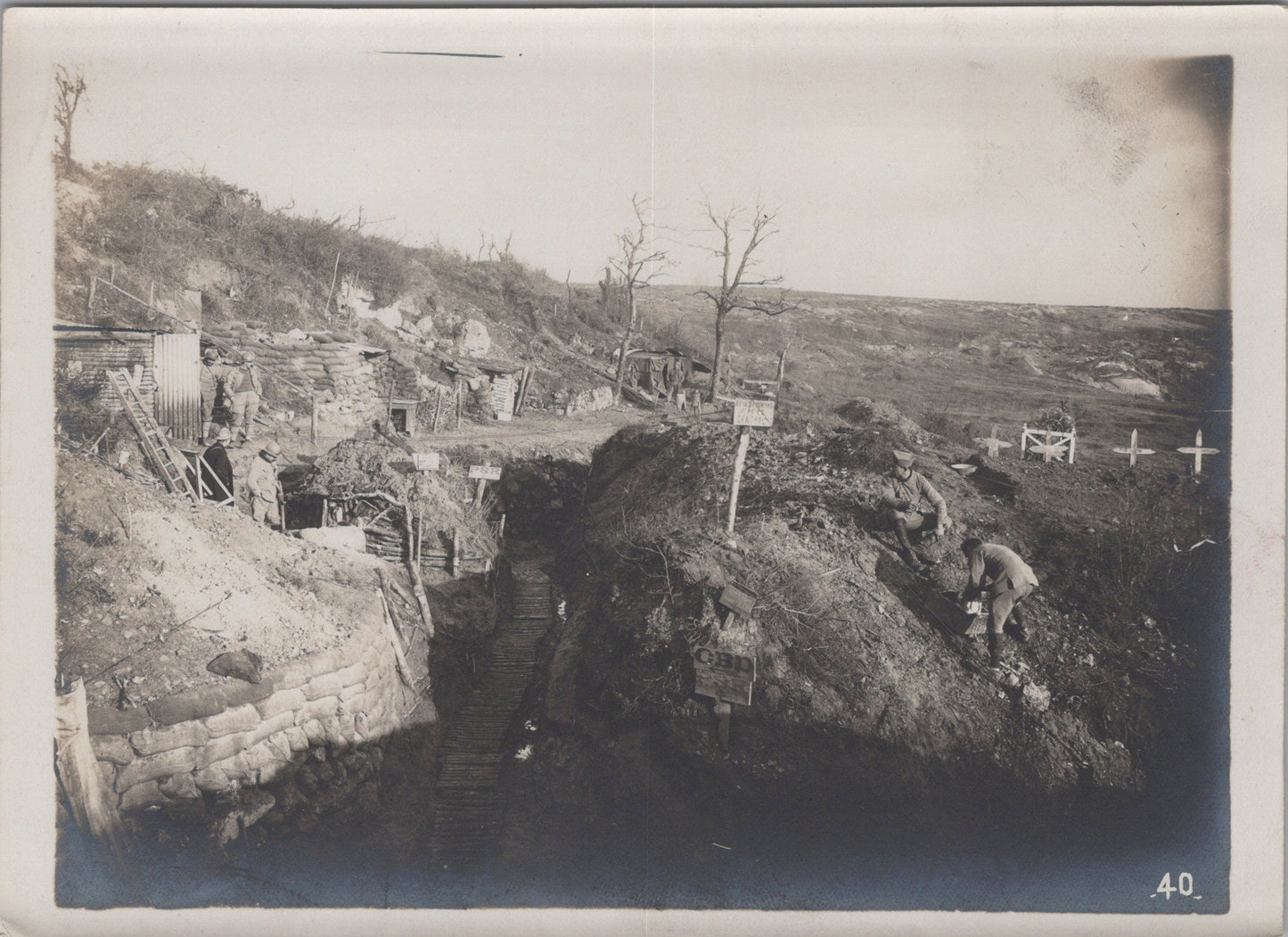 grande photo ligne Hindenburg octobre 16 attaques de la Somme Péronne Chemin des Dames 1914-18 17x12 cm