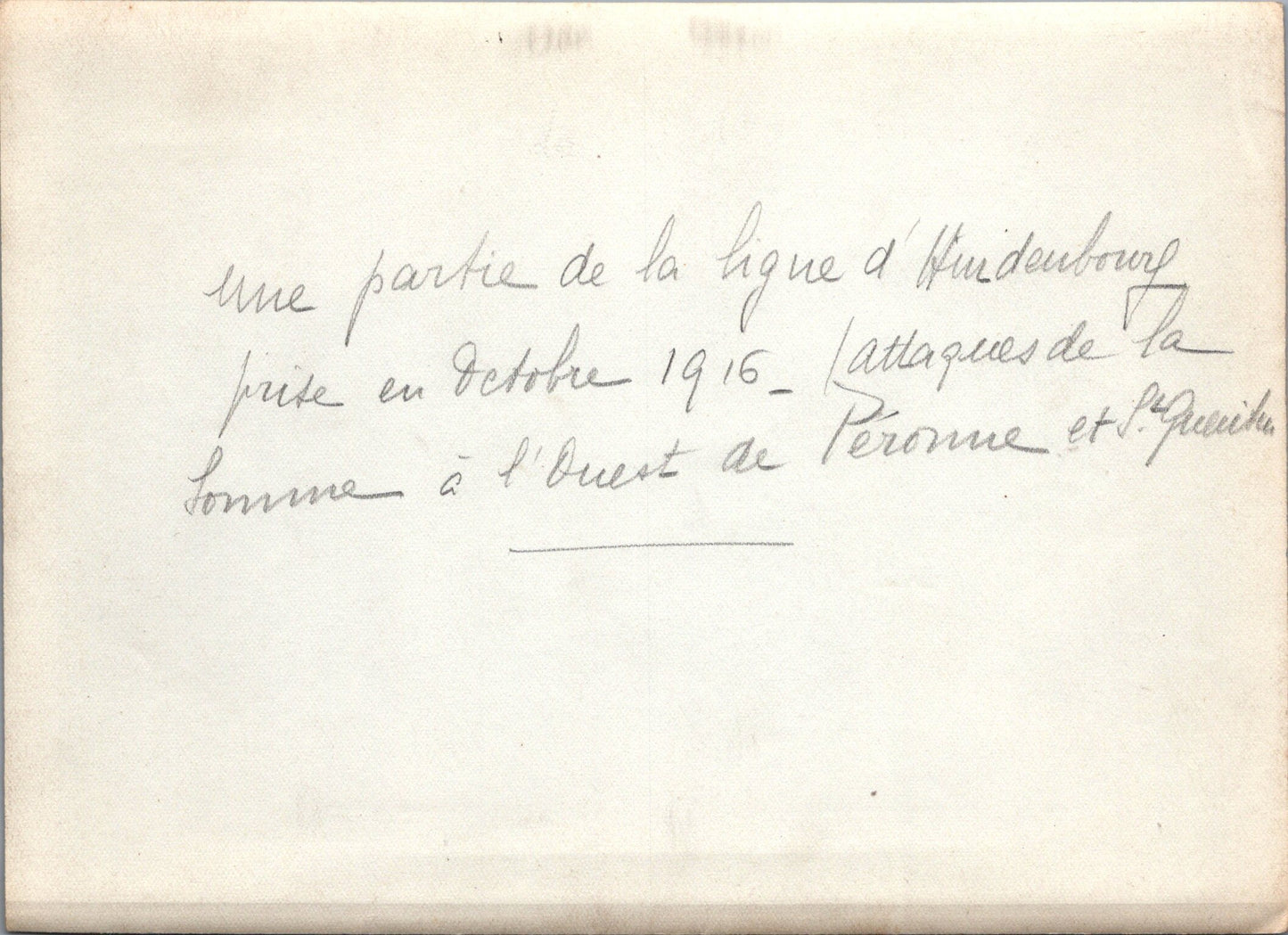 grande photo ligne Hindenburg octobre 16 attaques de la Somme Péronne Chemin des Dames 1914-18 17x12 cm