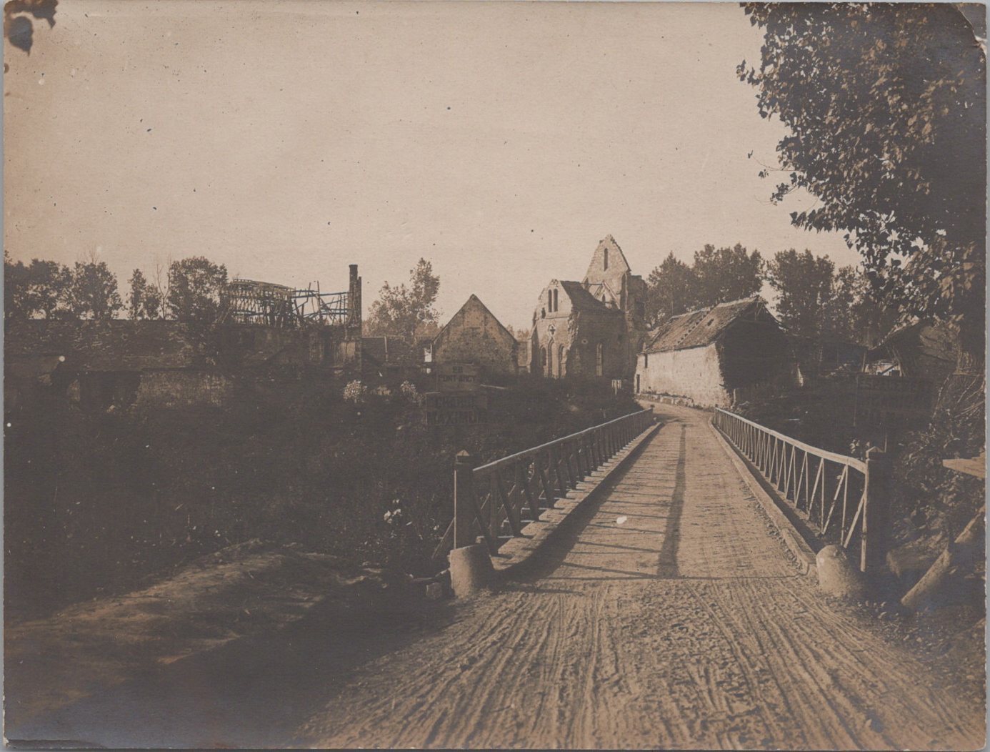 photo chemin des Dames pont Arcy 1914-1918 11,5 x 8,5 cm