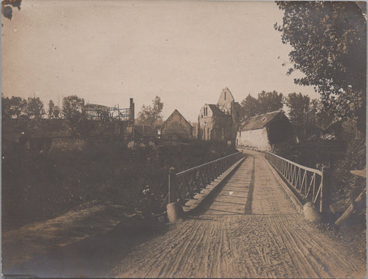 photo chemin des Dames pont Arcy 1914-1918 11,5 x 8,5 cm