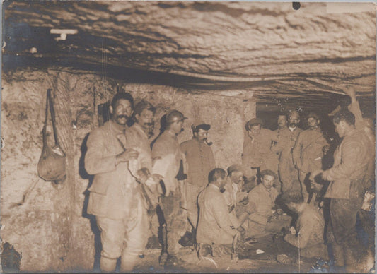 photo chemin des Dames grotte de l' éléphant 1914-1918 11,5 x 8,5 cm