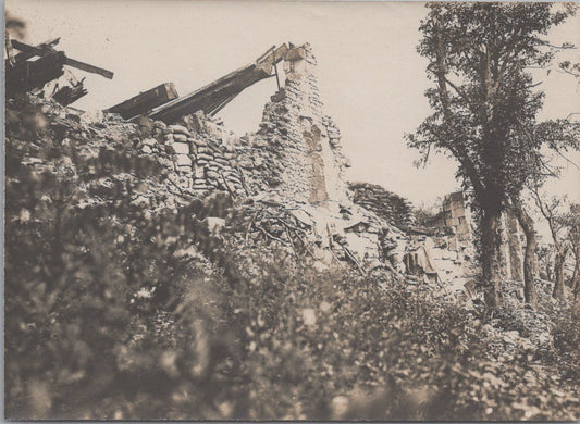 photo chemin des Dames ferme de Froidmont 1914-1918 11,5 x 8,5 cm
