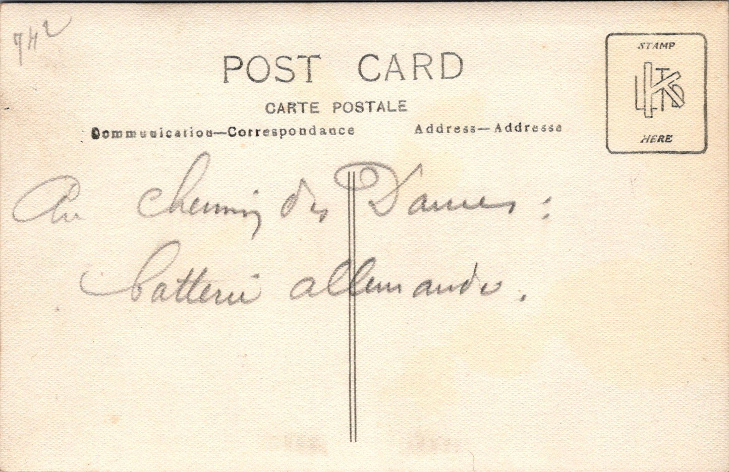 carte photo batterie allemande Chemin des Dames 1914-1918