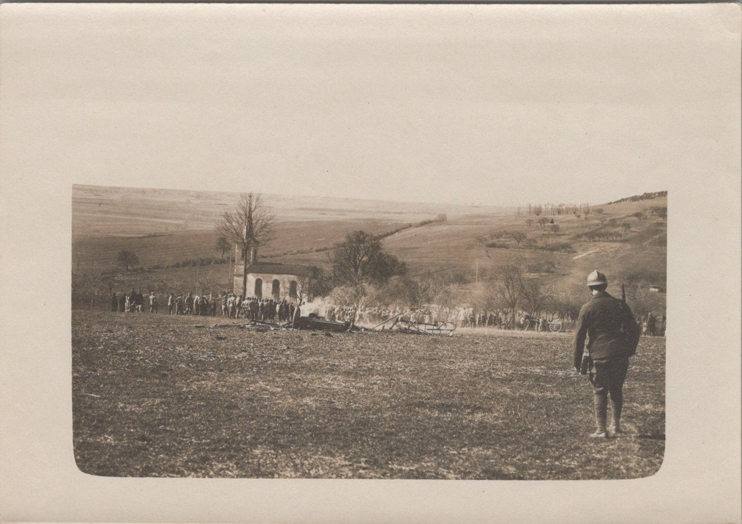 2 photos avion allemand abattu à Montenoy Meurthe et Moselle 1914-1918