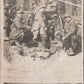 carte photo de territoriaux dans une tranchée derrière des gabions 1914-18