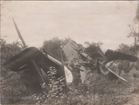 grande photo avion français écrasé en 1924 16x12 cm