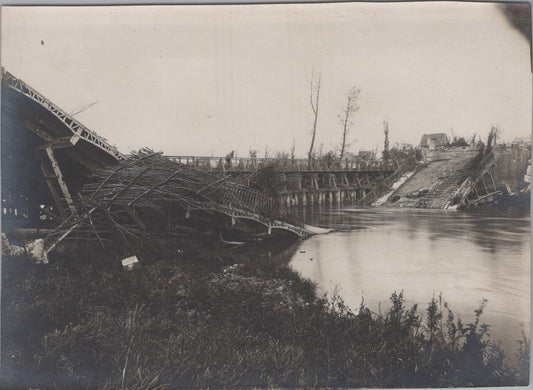 grande photo Pontavert le pont Aisne 1914-18 17x12 cm