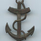 insigne de casque colonial, ancre 52mm de haut, attaches coupées