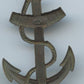 insigne de casque colonial, ancre 52mm de haut, attaches coupées