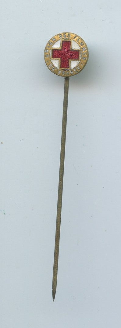 insigne de boutonnière union des femmes de France, croix rouge 1914-1918 9mm