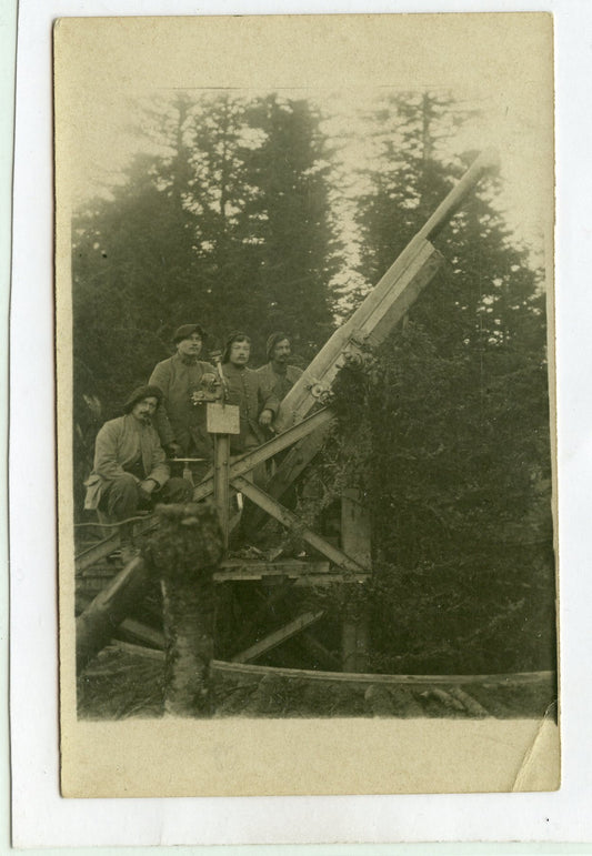 carte photo canon de 75 anti aérien chasseurs Vosges 1916