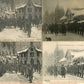 2 cartes photos et 2 cartes postales visite président Poincaré Vosges Chasseurs Alpins skieurs Vosges 1915