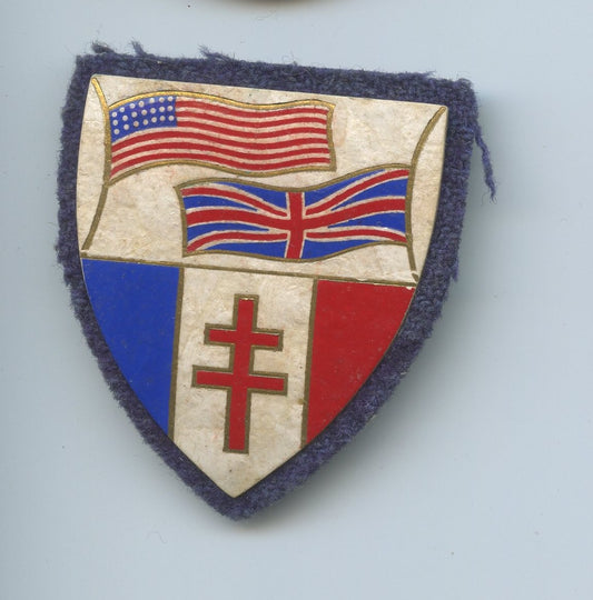 écusson libération, France Libre, croix de Lorraine  1939-45 55x50 mm