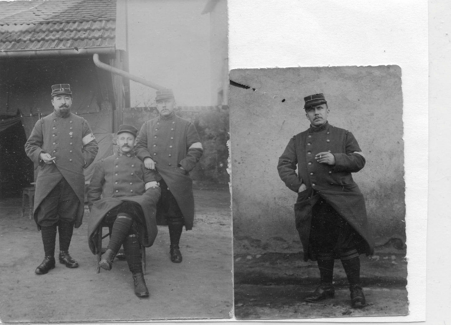 2 photos poilus infirmiers 13 au col 1915