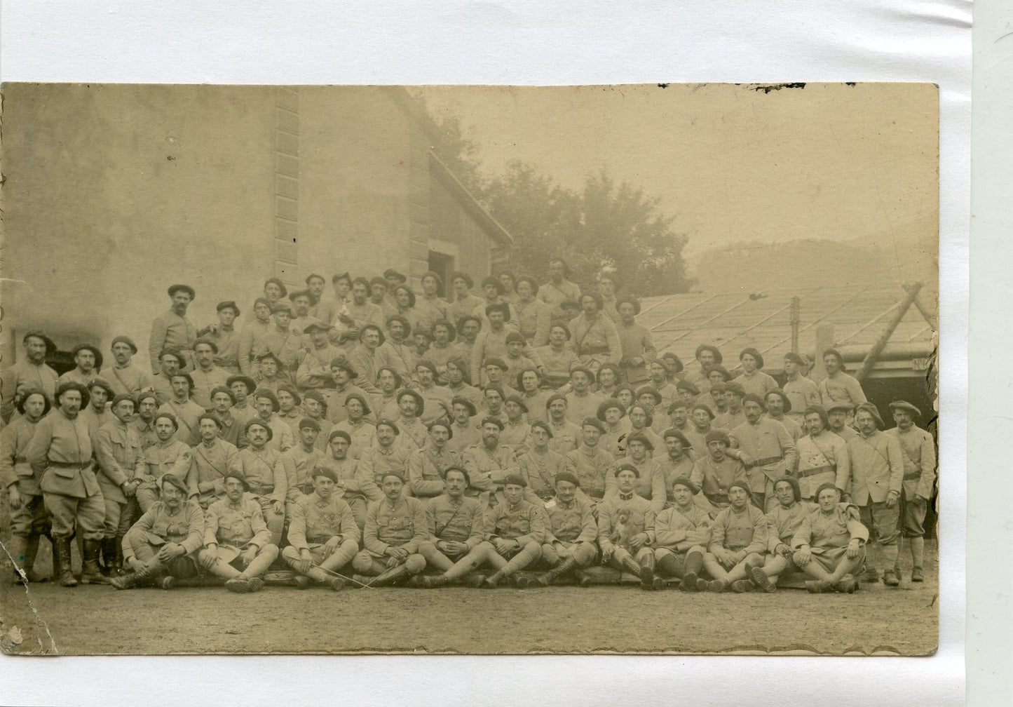 carte photo d'une compagnie du 97° régiment d'infanterie alpine 1918