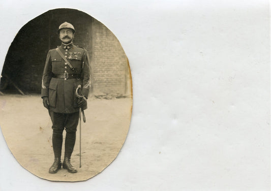 photo du chef de corps du 5° bataillon de chasseurs cyclistes années 20, 9,5 x 7,5 cm