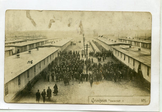 carte photo du camp de prisonniers de Greisheim 1914-1918