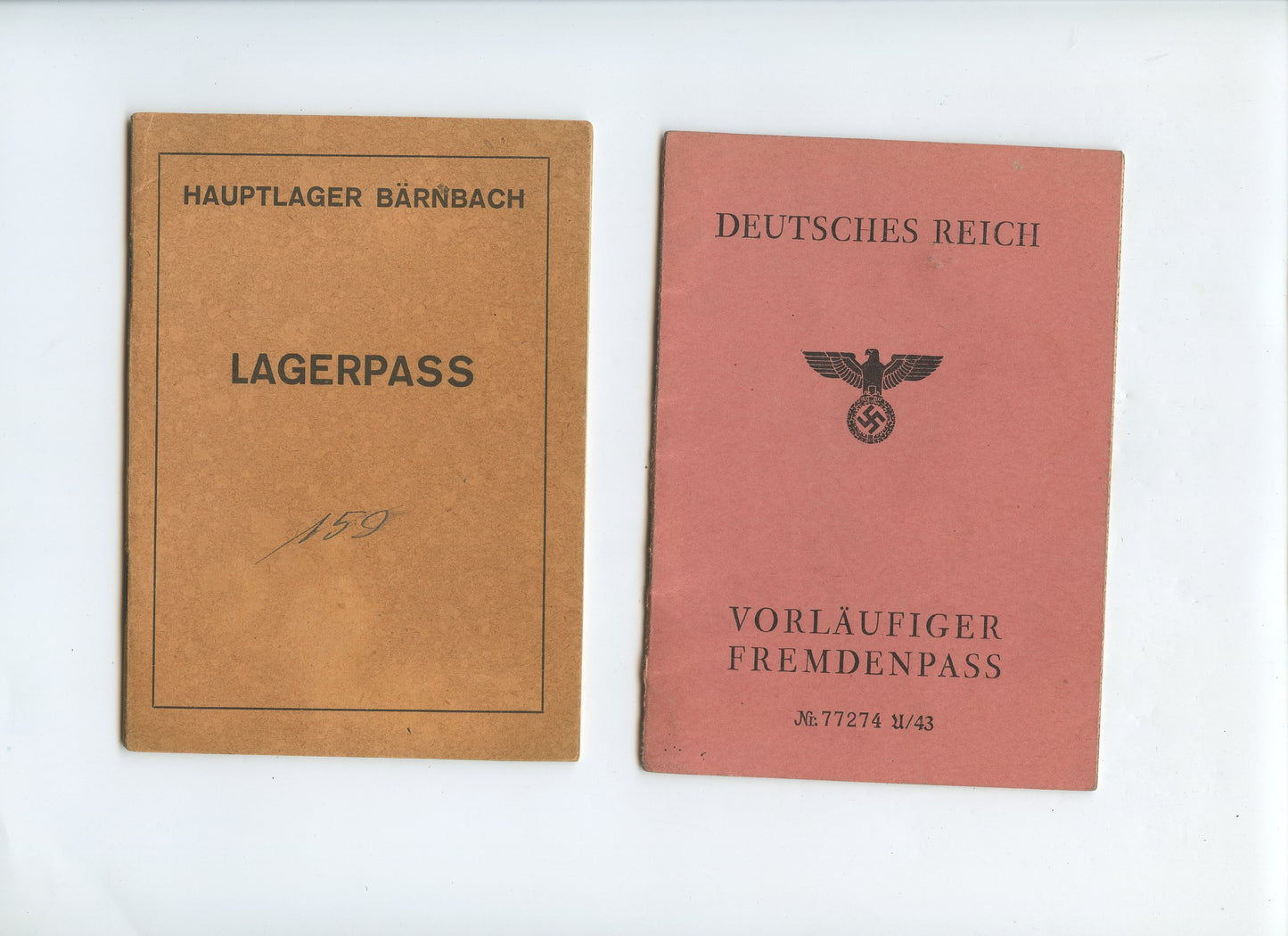 2 carnets de travail allemands pour un français du STO 1943