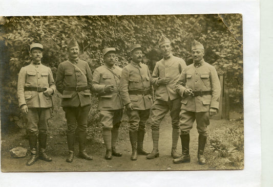 carte photo soldats du train A au col 1914-1918, noms au dos