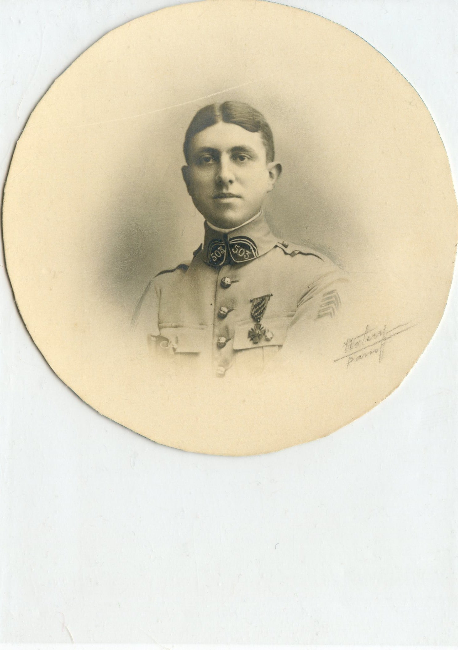 photo d'un officier de chars de combat 503°RCC croix de guerre 3 palme ...