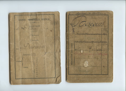 2 livrets militaires d'un mobile de la guerre de 1870-71