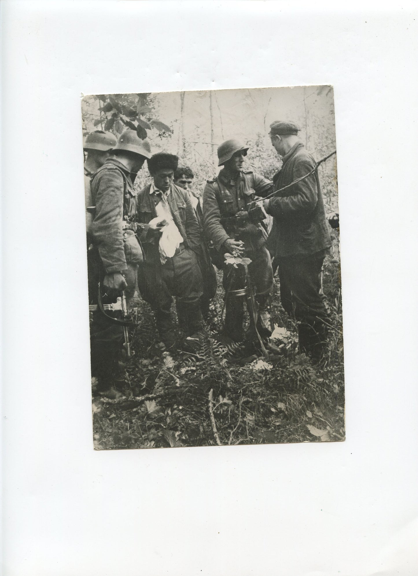 grande photo de propagande allemande partisans russes prisonniers 18x13 cm éditée à Bruxelles
