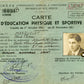 carte d'éducation physique et sportive Etat Français 1941
