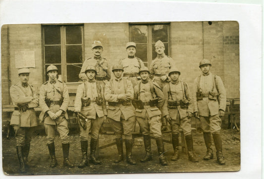 carte photo soldats de la cavalerie 3 au col 1914-1918