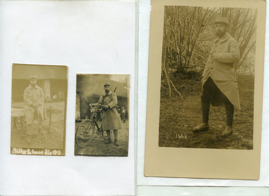 carte photo et photos d'un cycliste du 44°RI 1914-1918