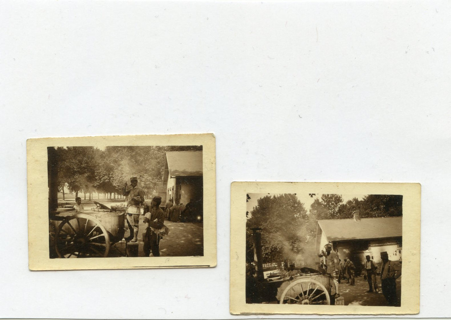 2 petites photos de roulantes en action 1914-1918 6,5 x 4,5 cm