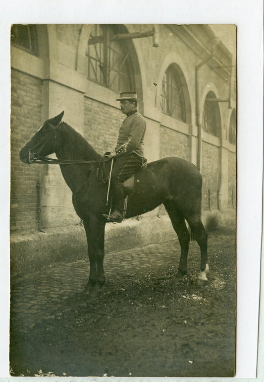 carte photo d'un MDL du 17° chasseurs à cheval, Lunéville, cavalerie 14-18