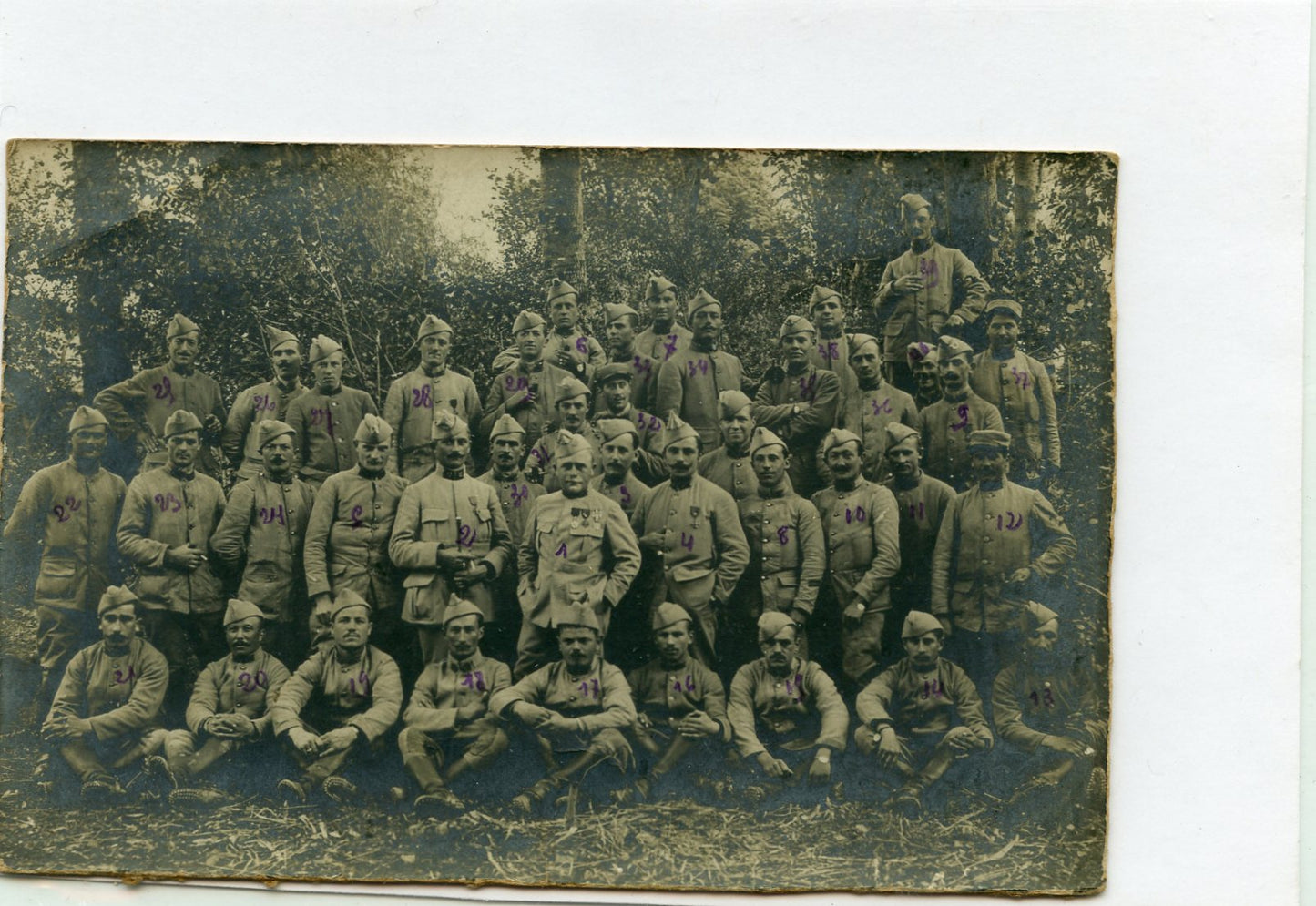 carte photo d'un peloton du 17° chasseurs à cheval 1915, Lunéville 14-18, avec noms, fait à Herpont