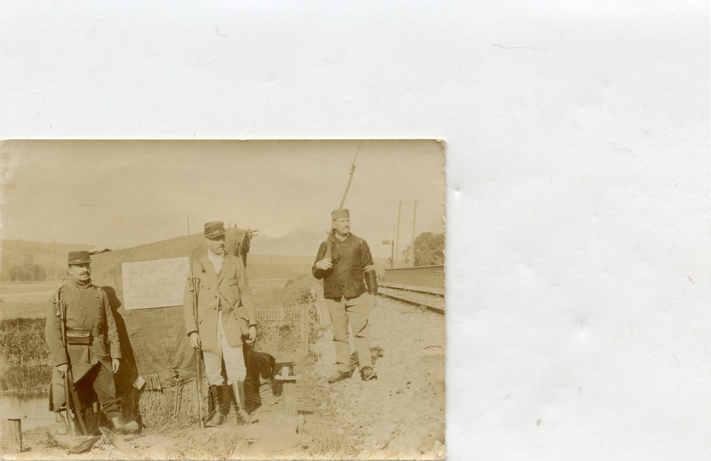 photo de soldats des gardes voies et communication 47°RIT fusils gras 1914 9 x 6,5 cm