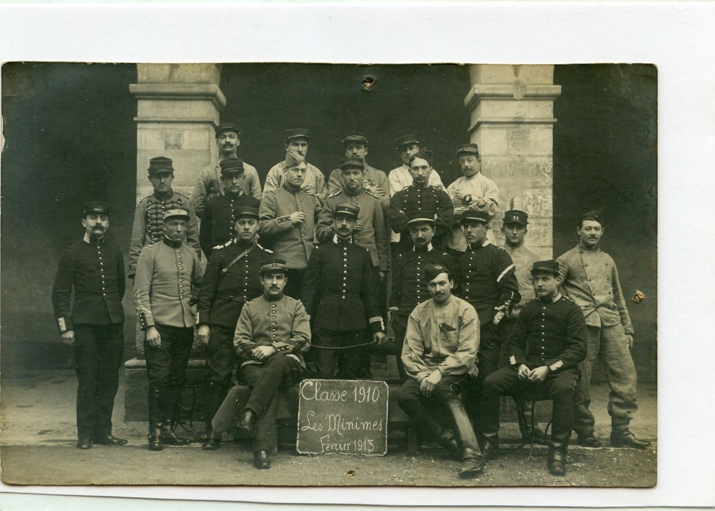 carte photo cavaliers et cadres du 17° chasseurs à cheval 1913, Lunéville, cavalerie