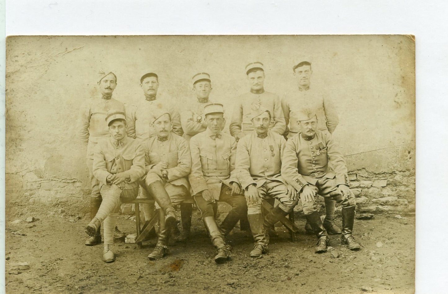 carte photo sous-officiers du 17° chasseurs à cheval 1915, Lunéville, cavalerie