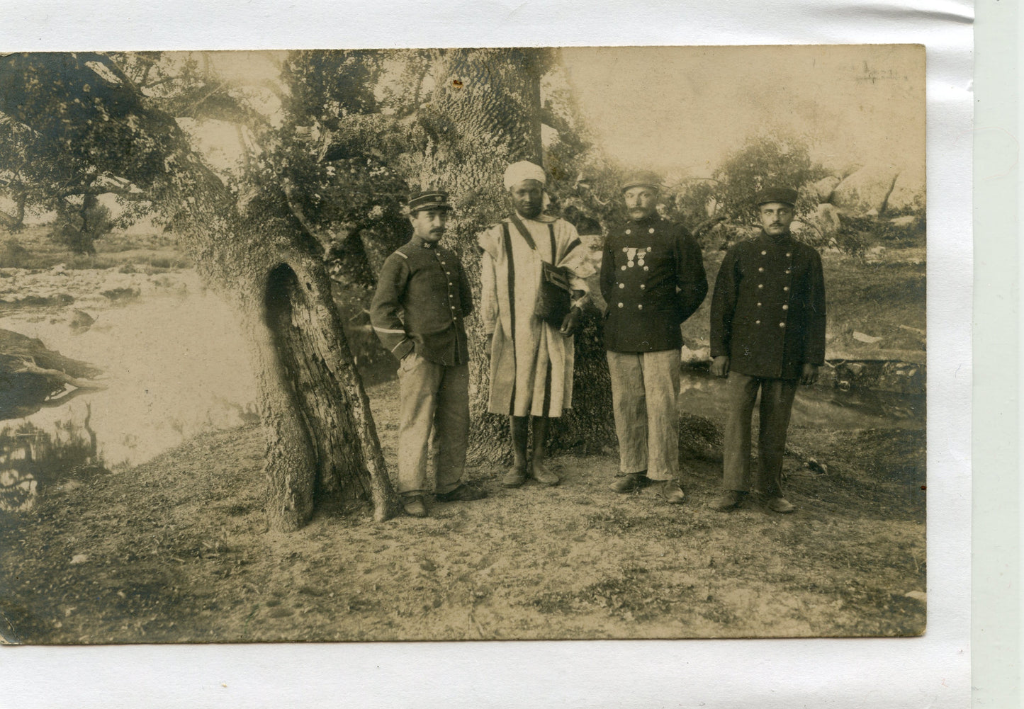 carte photo soldats coloniaux français campagne du Maroc Meknes 1913