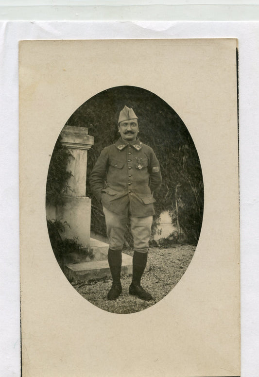 carte photo d'un poilu cycliste du 133°RI décoré 1914-1918