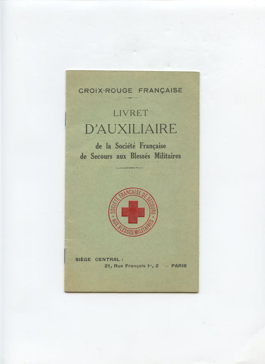 livret d'une auxiliaire infirmière SSBM 1914-18, Hôpital de Montpellier