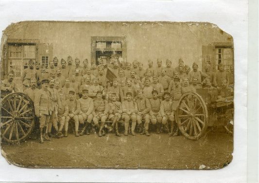 carte photo 29° batterie du 254°Rgt d'artillerie avec fanion 1914-1918