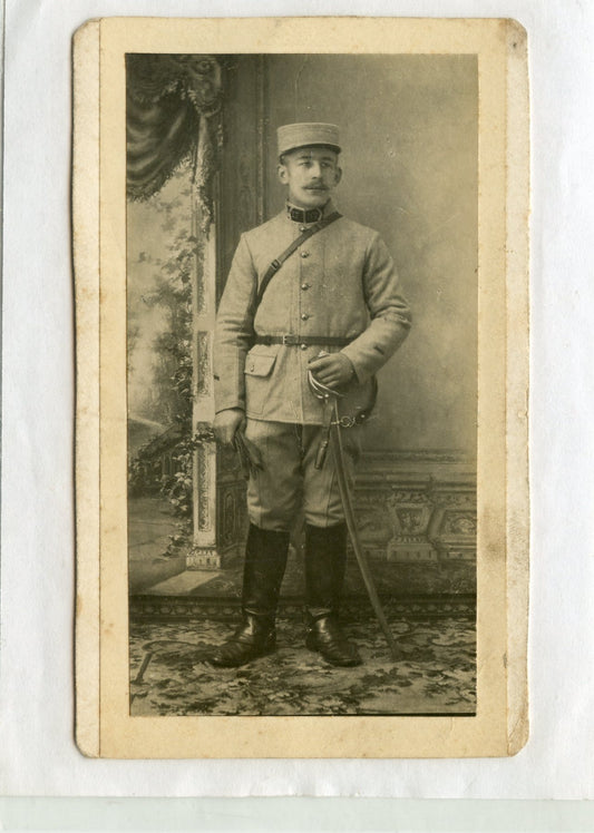 carte photo d'un artilleur du 17°RA tout équipé 1914-1918