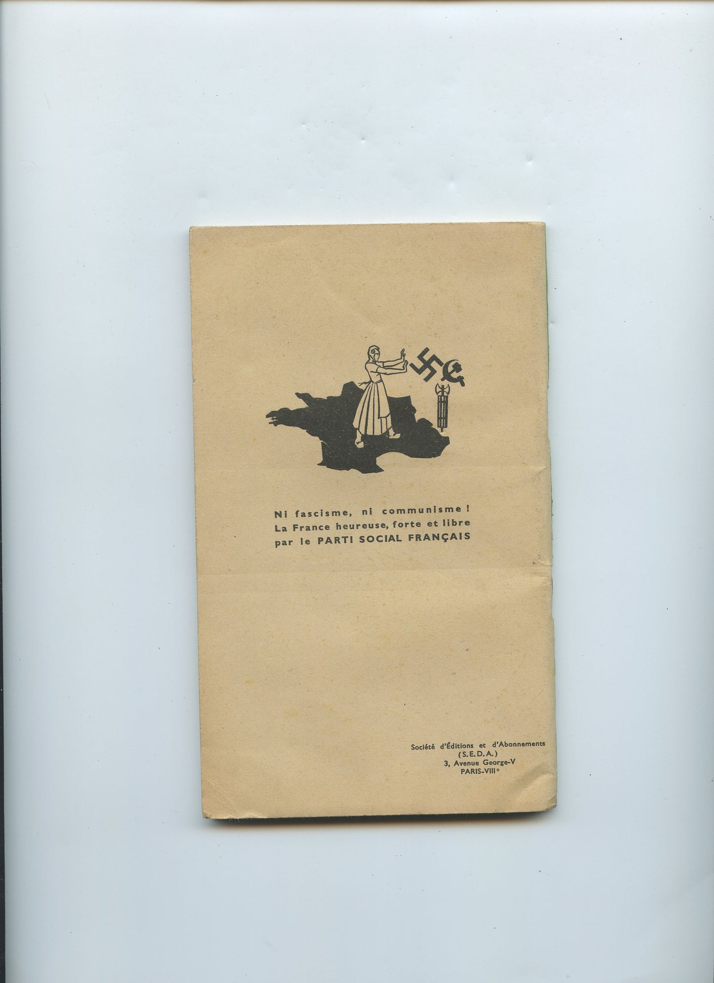 gros fascicule du PSF, croix de feu, colonel de la Roque, 64 pages