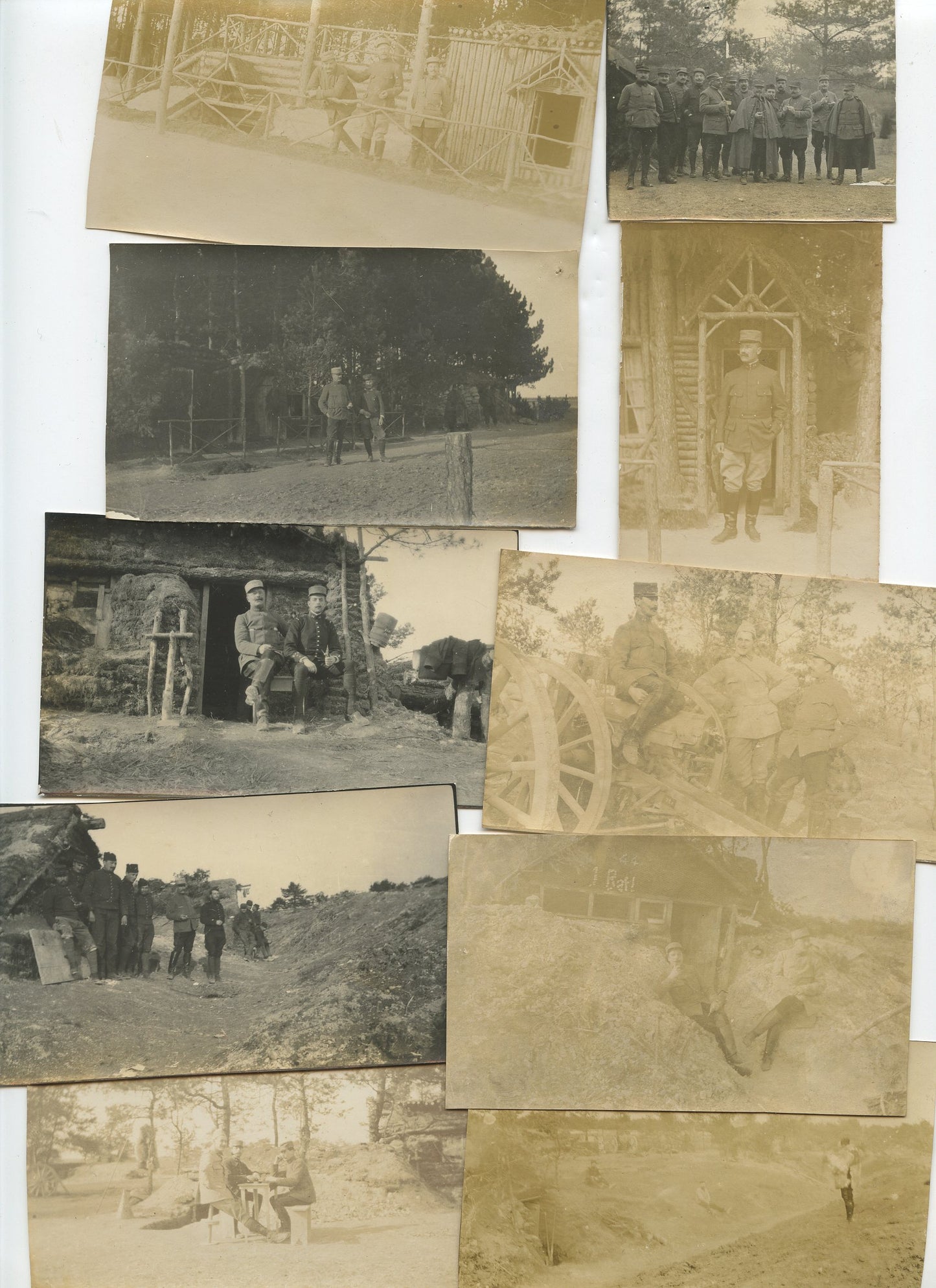 lot d'environ 140 photos d'un officier d'artillerie 44° et 232°RAC Champagne, Aisne, Verdun, Main de Massiges, toutes les photos sont légendées