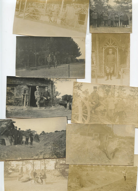 lot d'environ 140 photos d'un officier d'artillerie 44° et 232°RAC Champagne, Aisne, Verdun, Main de Massiges, toutes les photos sont légendées