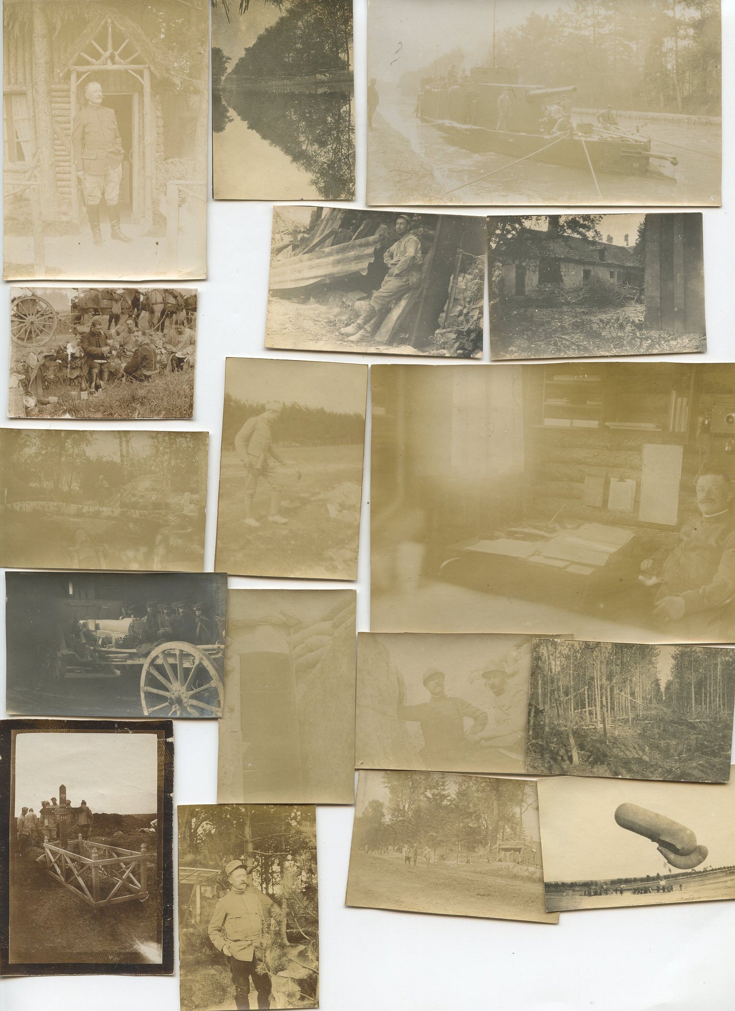 lot d'environ 140 photos d'un officier d'artillerie 44° et 232°RAC Champagne, Aisne, Verdun, Main de Massiges, toutes les photos sont légendées