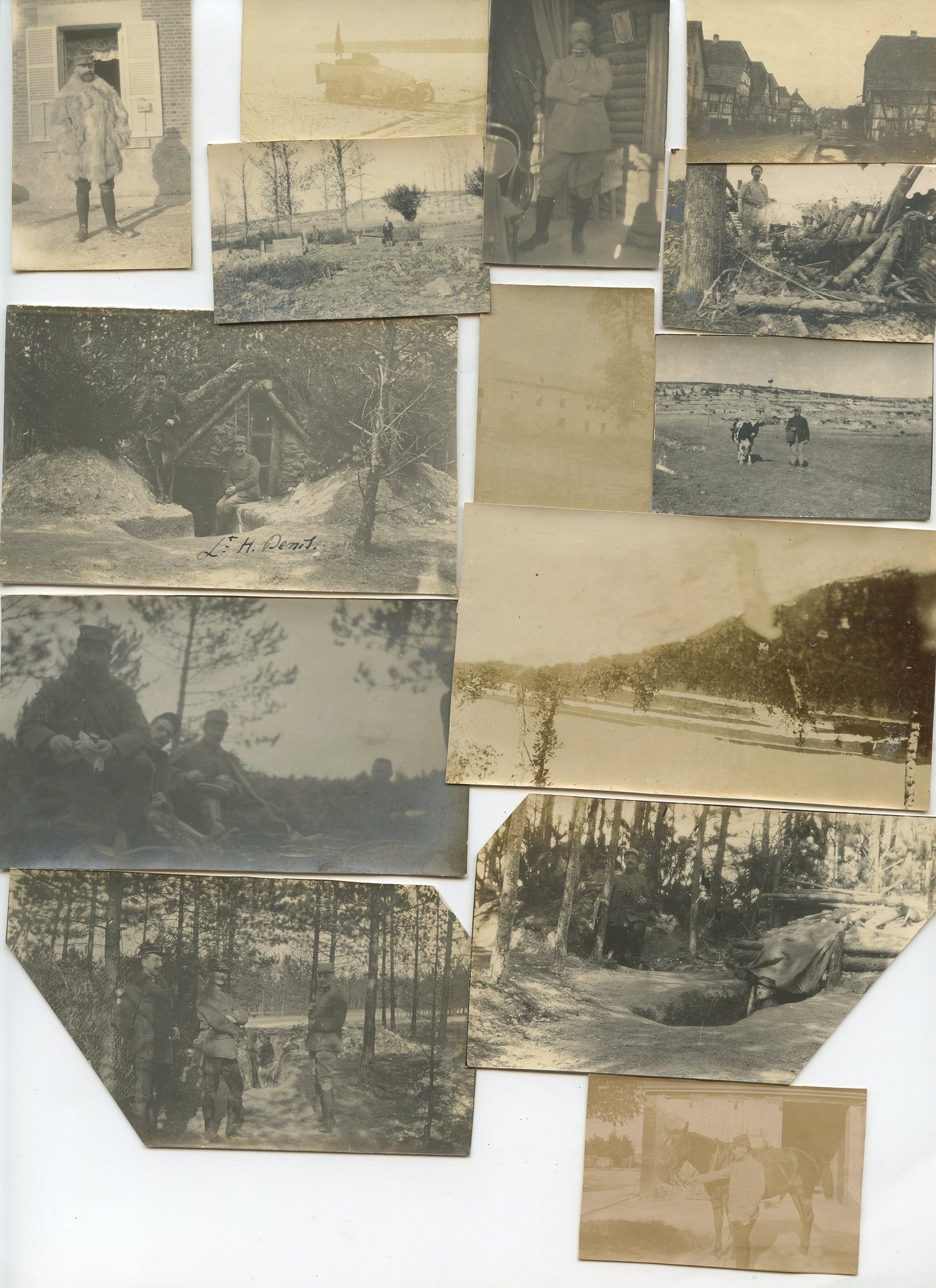 lot d'environ 140 photos d'un officier d'artillerie 44° et 232°RAC Champagne, Aisne, Verdun, Main de Massiges, toutes les photos sont légendées