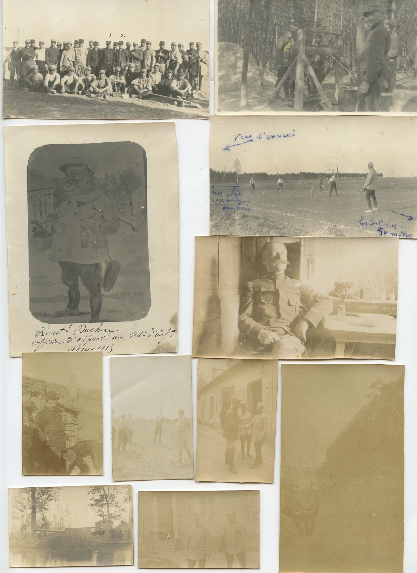 lot d'environ 140 photos d'un officier d'artillerie 44° et 232°RAC Champagne, Aisne, Verdun, Main de Massiges, toutes les photos sont légendées