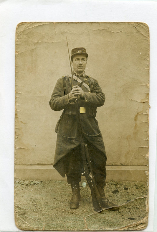 carte photo soldat du 41° régiment d'infanterie territorial équipé 1914-1918
