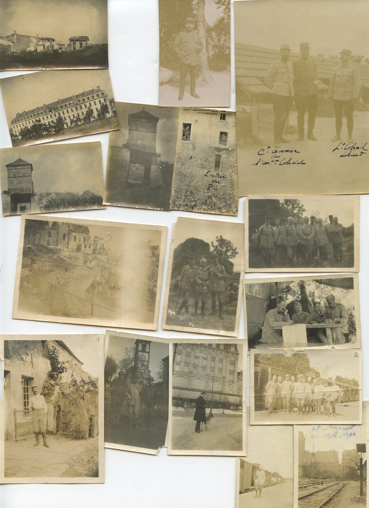 lot d'environ 140 photos d'un officier d'artillerie 44° et 232°RAC Champagne, Aisne, Verdun, Main de Massiges, toutes les photos sont légendées