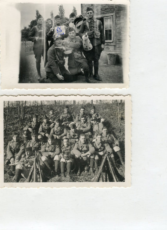 2 photos d'un groupe de chasseurs du 4°BCP, Colmar, années 20-30